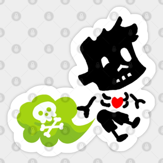 zombie boy farting. Sticker by COOLKJS0